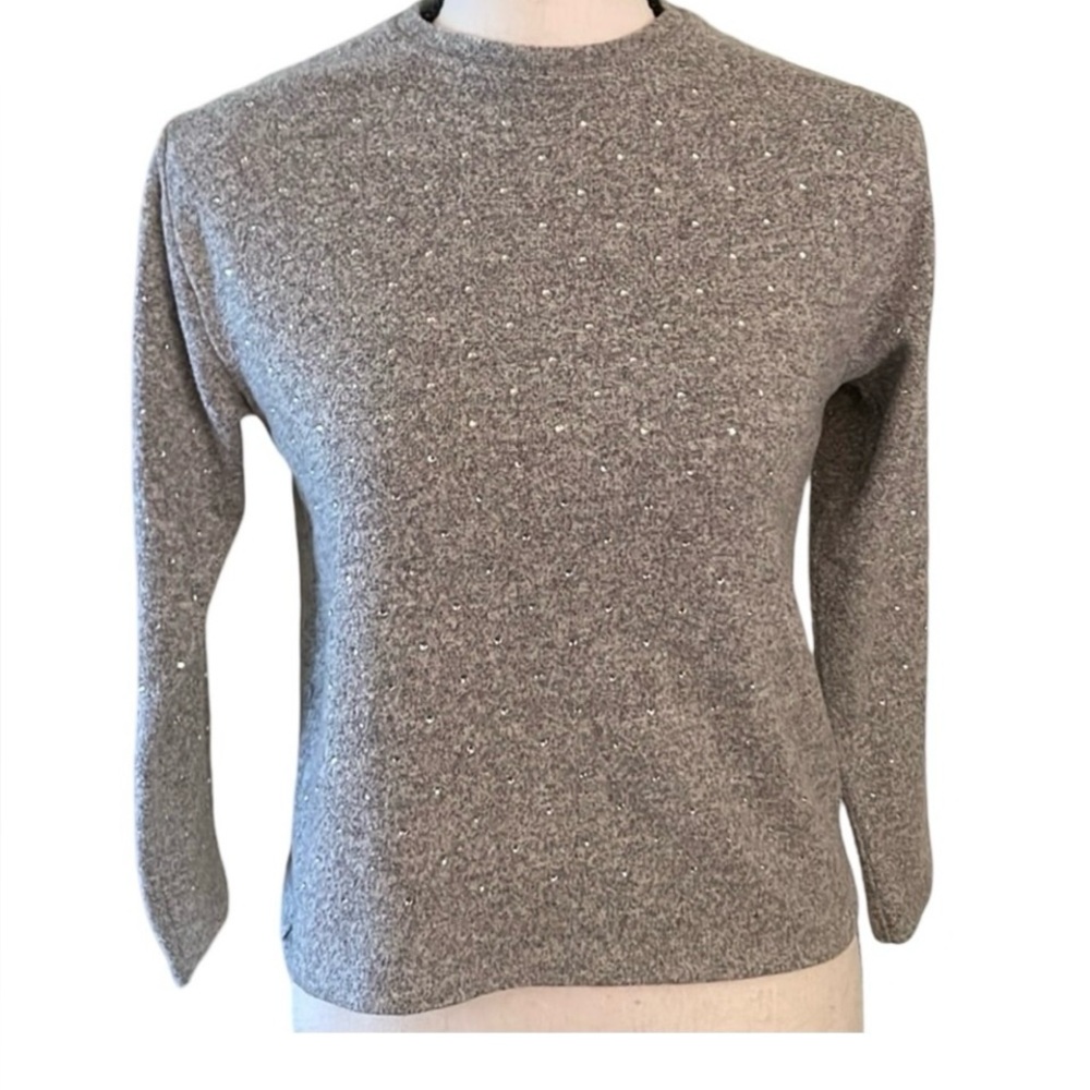 Zara Girls Gray Sweater with Crystals Size 13-14 NWT